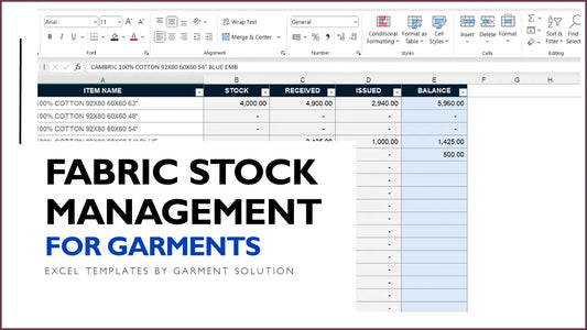 Fabric Movement and Stock Management Excel Template - 0