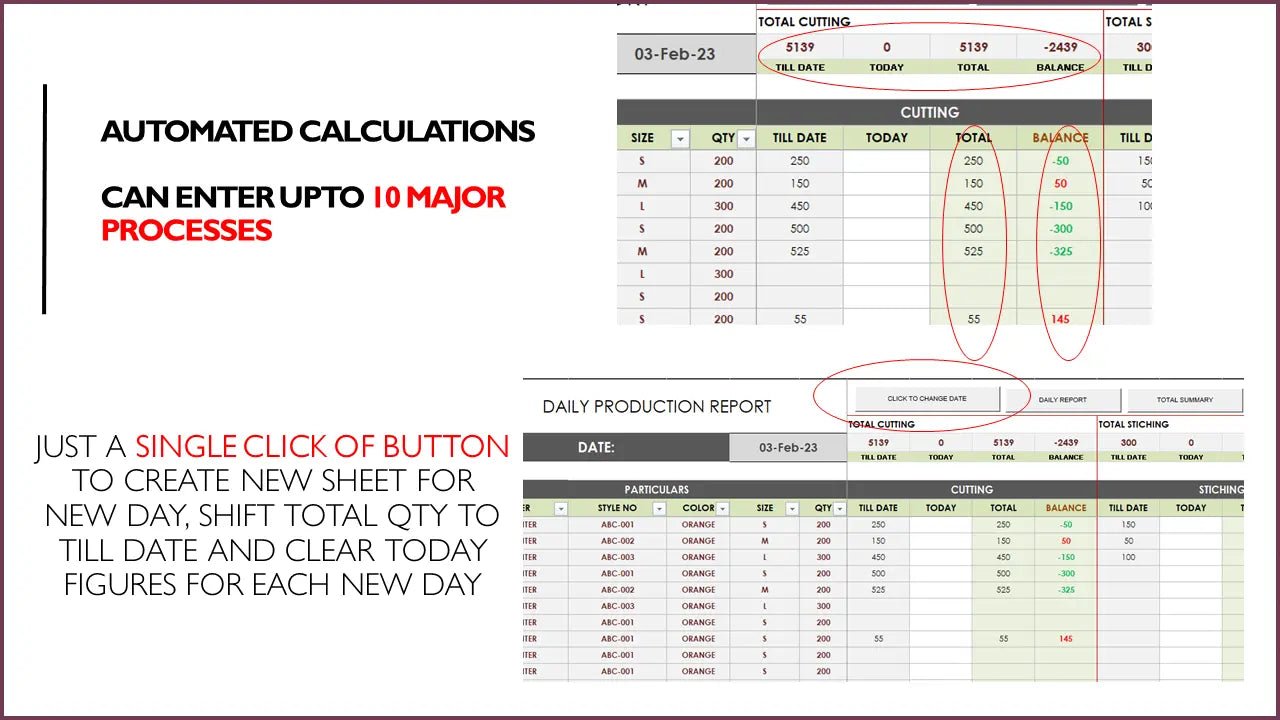 Garment Industry Daily Production Report - 1