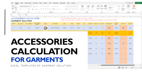 Accessory Requirement Calculation Excel Template - 0