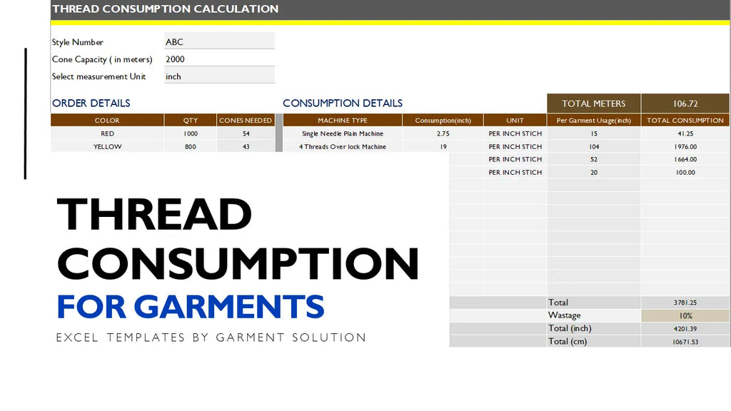 Thread Requirement Calculation Excel Template - 0