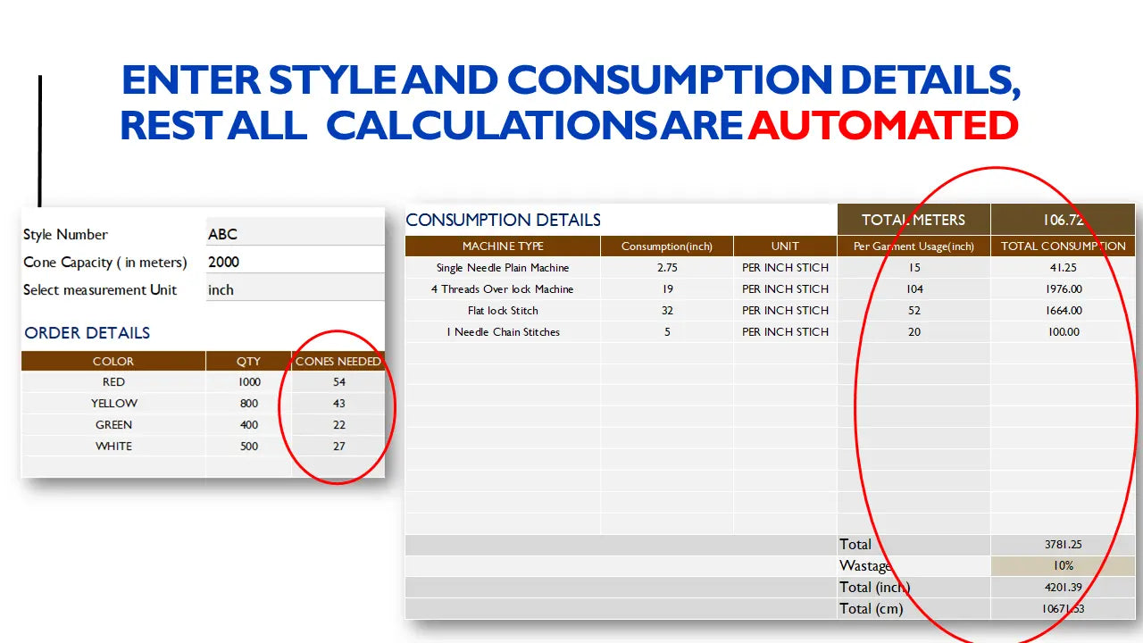 Thread Requirement Calculation Excel Template - 2